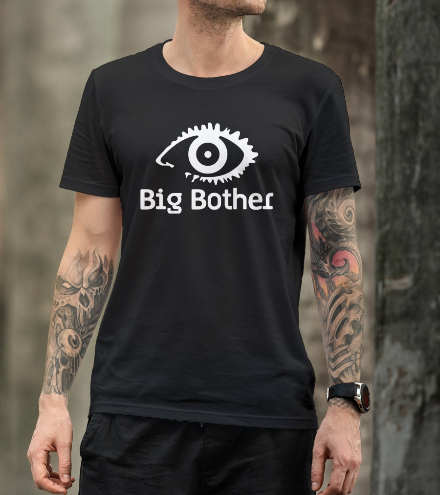 Big Bother Eye Motif In Monochrome T-Shirt
