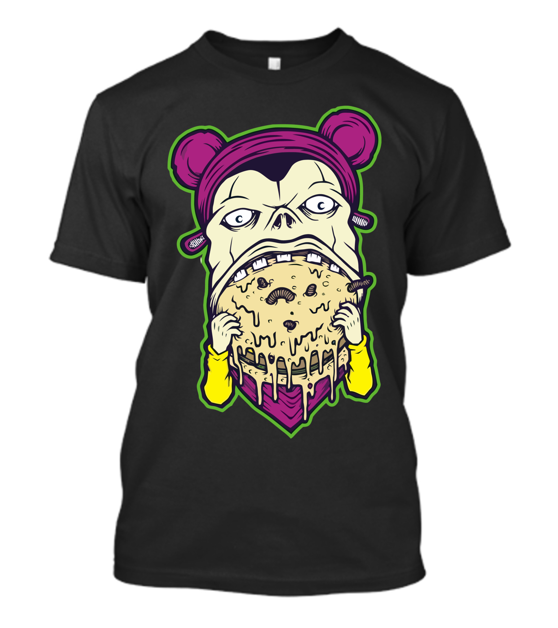 Big Burger Monster Face With Buns And Melted Cheese T-Shirt