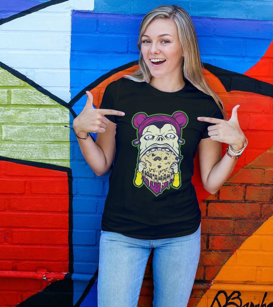 Big Burger Monster Face With Buns And Melted Cheese T-Shirt