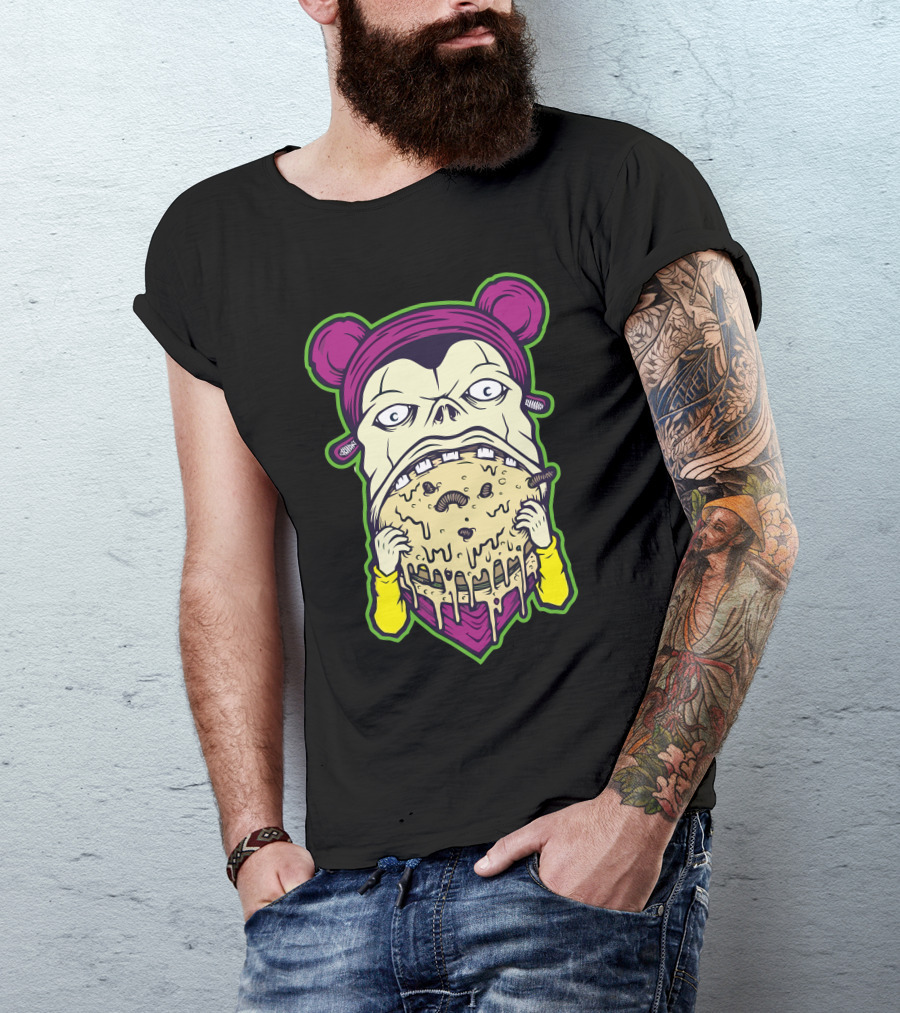 Big Burger Monster Face With Buns And Melted Cheese T-Shirt