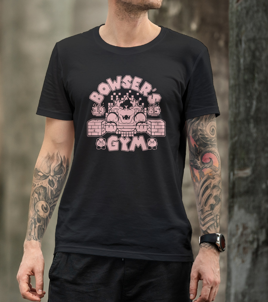 Bowser's Gym 1985 Retro Workout Theme With Classic Iconic Elements T-Shirt