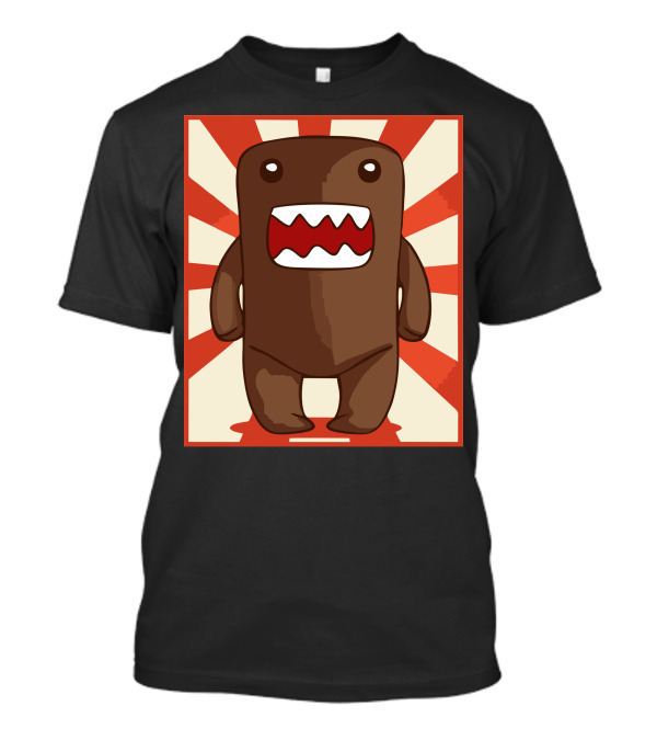 Domo Kun Red Sunburst Background T-Shirt