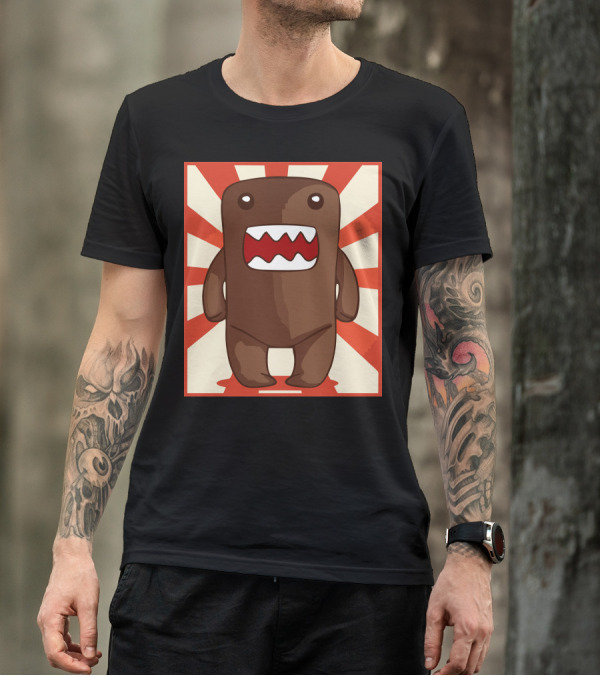 Domo Kun Red Sunburst Background T-Shirt