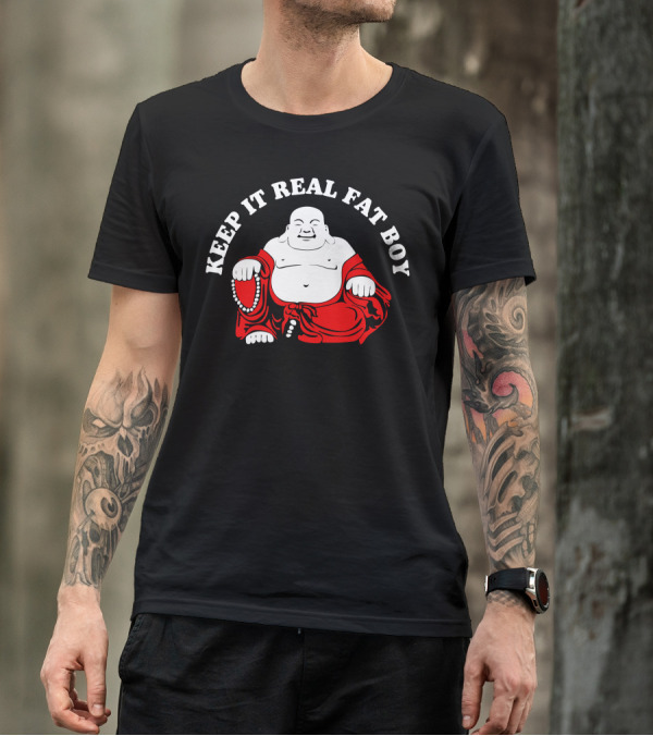 Keep It Real Fat Boy Laughing Buddha Red Robe Beads T-Shirt
