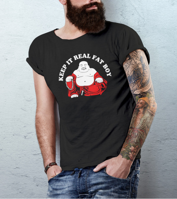Keep It Real Fat Boy Laughing Buddha Red Robe Beads T-Shirt