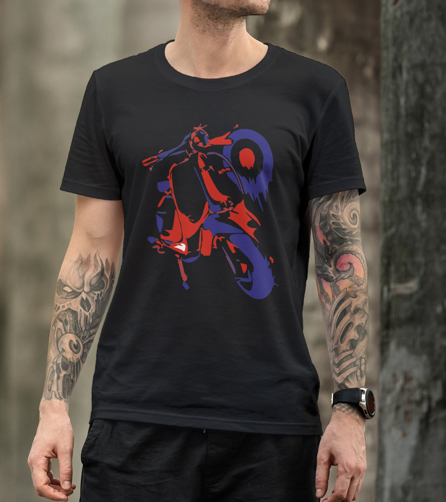 Lambretta Red White Blue Mod Target Scooter Birthday Present T-Shirt