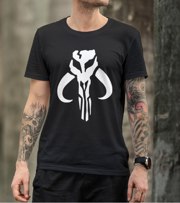 Mandalorian Mythosaur Bantha Skull Symbol Star Wars Boba Fett Jedi Sith T-Shirt