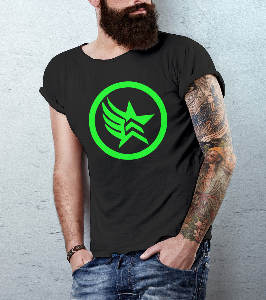 Mass Effect Renegade Symbol Green Winged Star T-Shirt