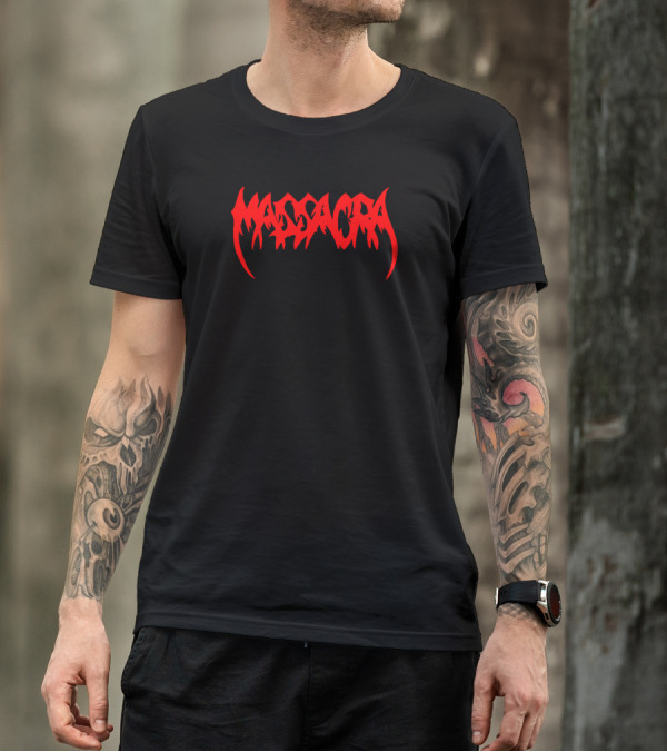 Massacre Red Gothic Text T-Shirt