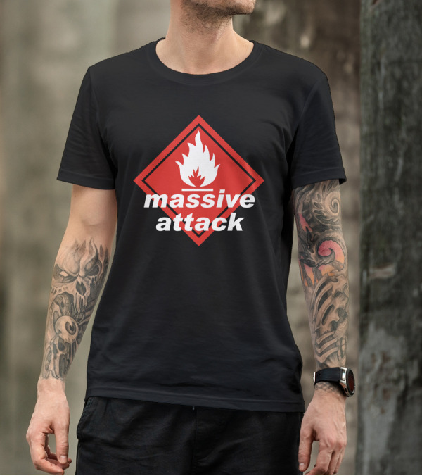Massive Attack Flame Symbol Red Diamond Icon Amplified T-Shirt