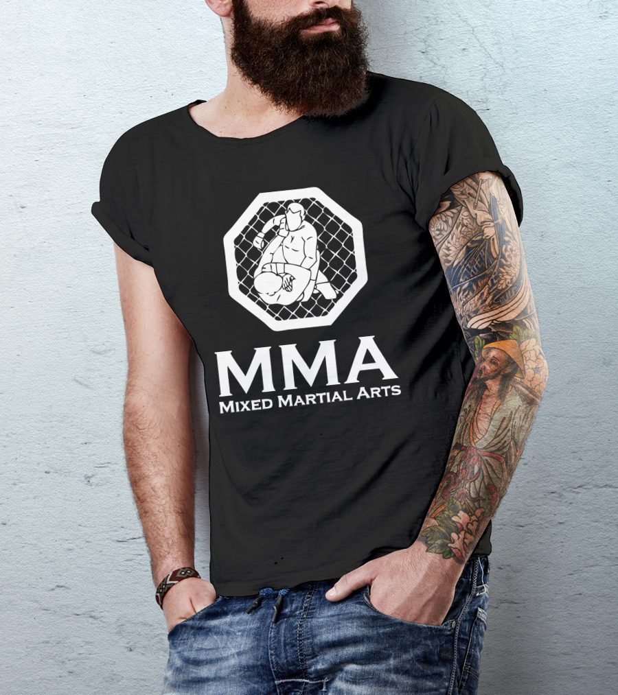MMA Mixed Martial Arts Octagon Grappling Scene T-Shirt