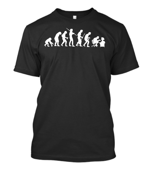 Modern Evolution: Human Progression To Computer Desk T-Shirt