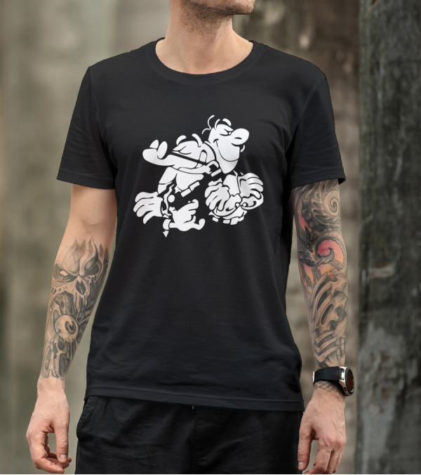 Mortadelo Y Filemon Black And White Cartoon Character T-Shirt