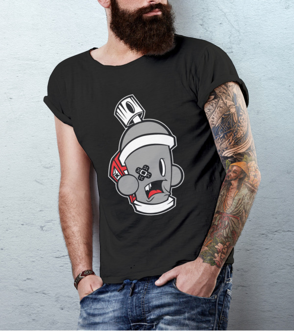 Aaahhh Bandaged Spray Can Cartoon Character T-Shirt