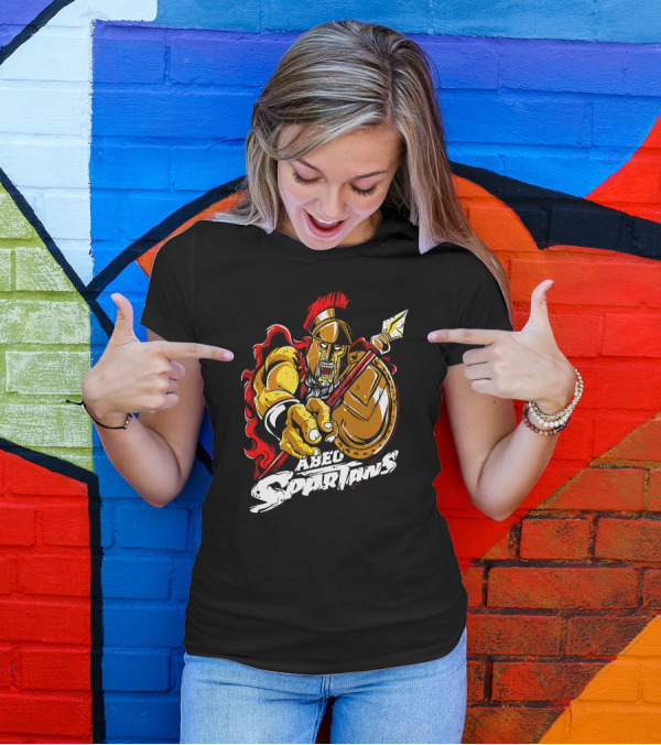 ABEO Spartans Spartan Warrior Spear And Shield T-Shirt