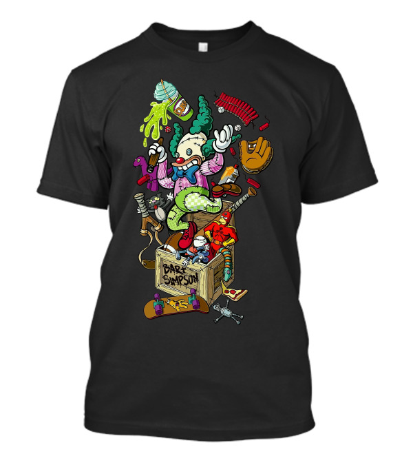 Bart Simpson Clown Chaos Box With Toy Mishmash T-Shirt