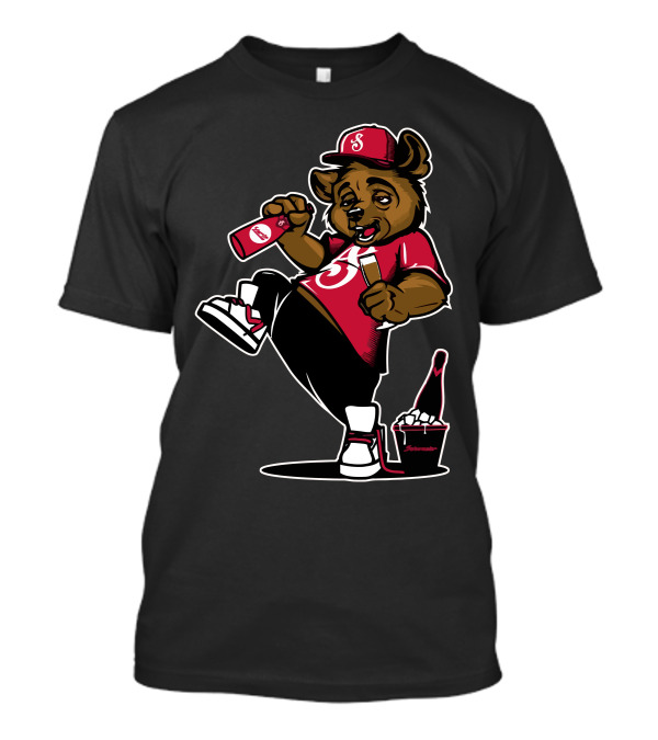 Bear Yeah Sporty Bear In Red Hat With Soda And Popcorn T-Shirt