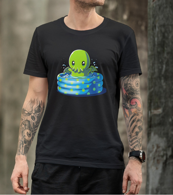 Call Of The Kiddie Pool Cthulhu Cartoon Design Kawaii T-Shirt