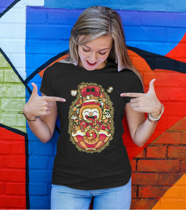 Carnival Joyful Clown In Vibrant Whimsical Colors T-Shirt