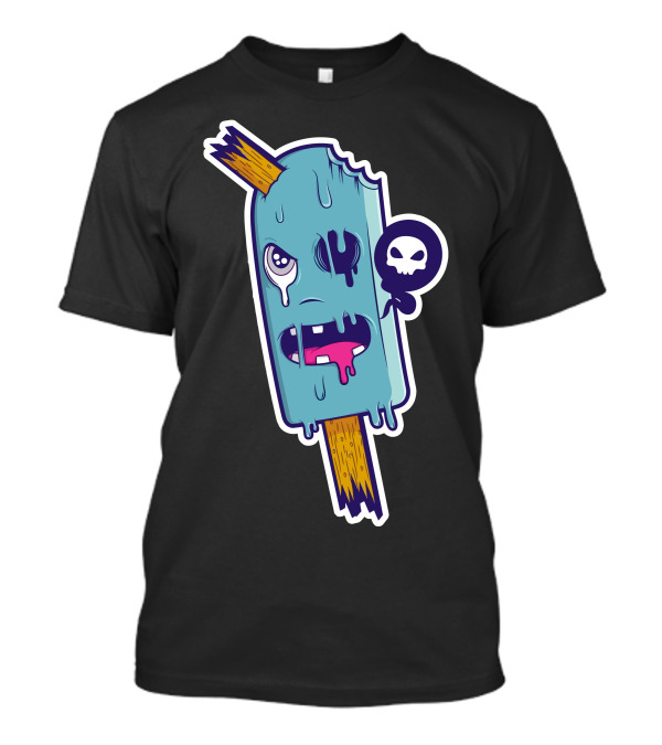 Comestible Melting Zombie Popsicle With Skull Balloon T-Shirt