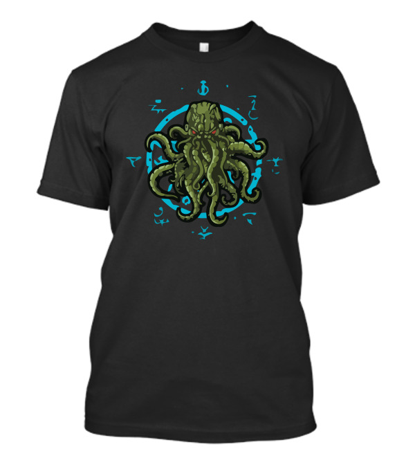 Cosmic Symbology Elder Sea Creature With Mystical Symbols T-Shirt