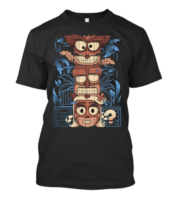 Crash Bandicoot Stack With Question Crate And Jungle Leaves T-Shirt