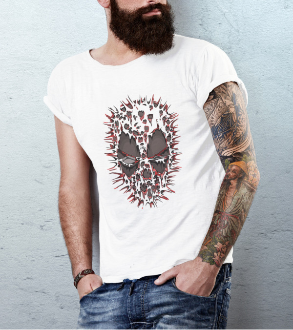 Deadpool Mask Spiked Horror Fusion T-Shirt