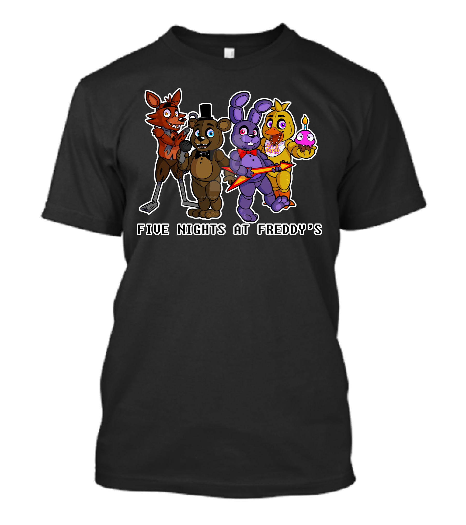 Five Nights At Freddy's Characters Foxy Freddy Bonnie Chica T-Shirt