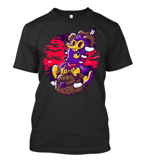 Gugu Rider Cartoon Character Riding Mythical Beast T-Shirt