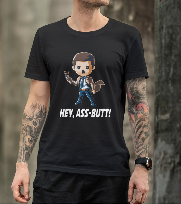 Supernatural Castiel Hey Ass-Butt Cartoon Character T-Shirt