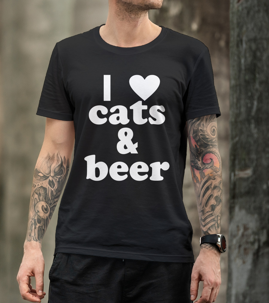 I Love Cats And Beer T-Shirt