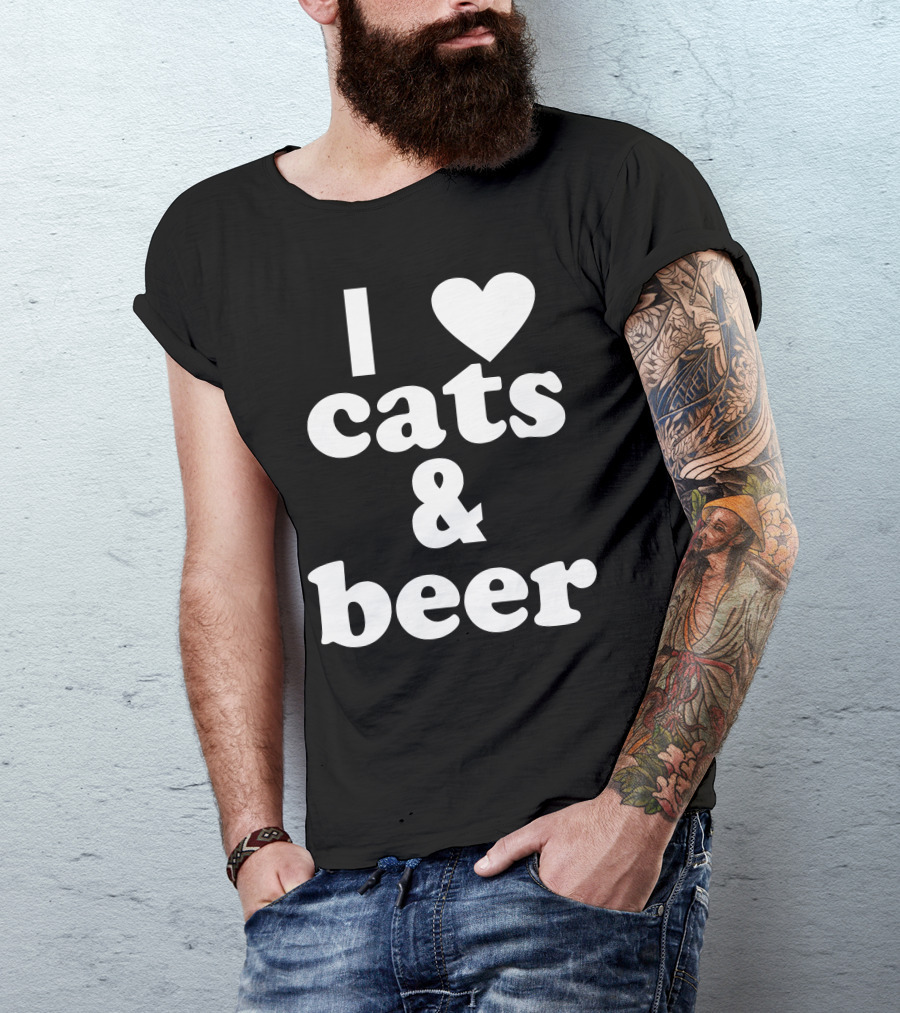 I Love Cats And Beer T-Shirt