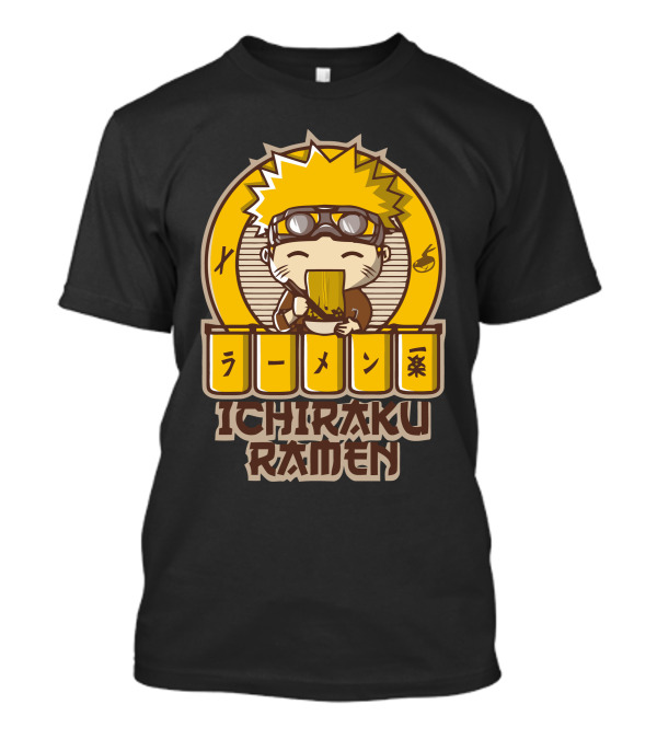 Ichiraku Ramen Cute Character Eating Noodles Iconic T-Shirt
