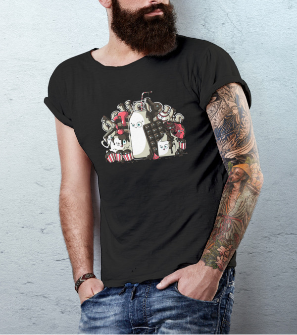 Iconrecycledwax Milk Chocolate Ice Cream Cartoon Character Assembly T-Shirt