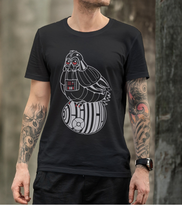 Darth Vader Bird On Death Star Egg T-Shirt