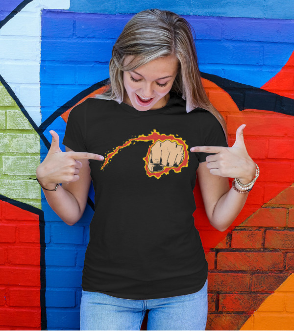 Iron Fist Flaming Punch Iconic Comic T-Shirt