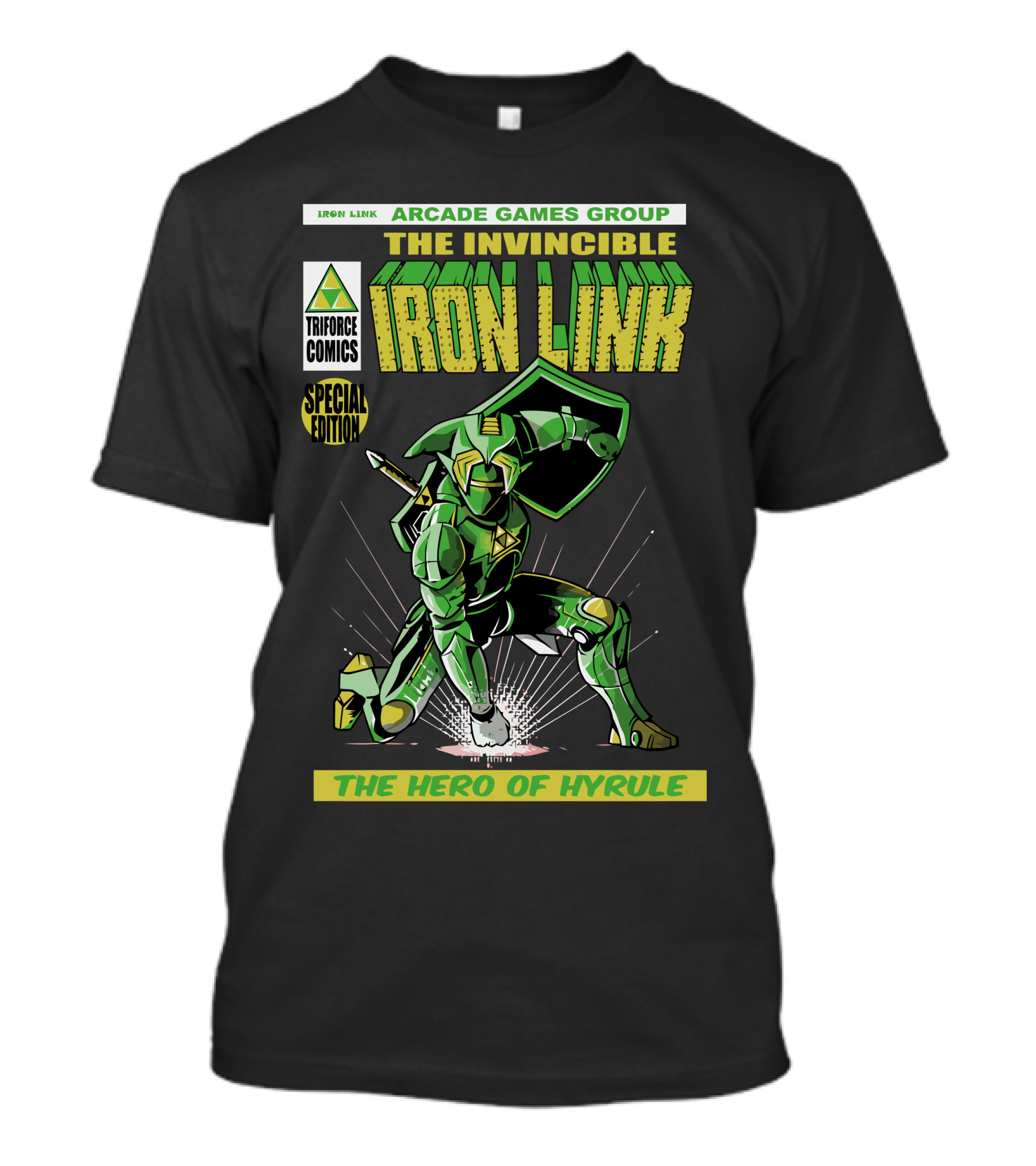 Arcade Games Group Triforce Comics The Invincible Iron Link Special Edition The Hero Of Hyrule T-Shirt
