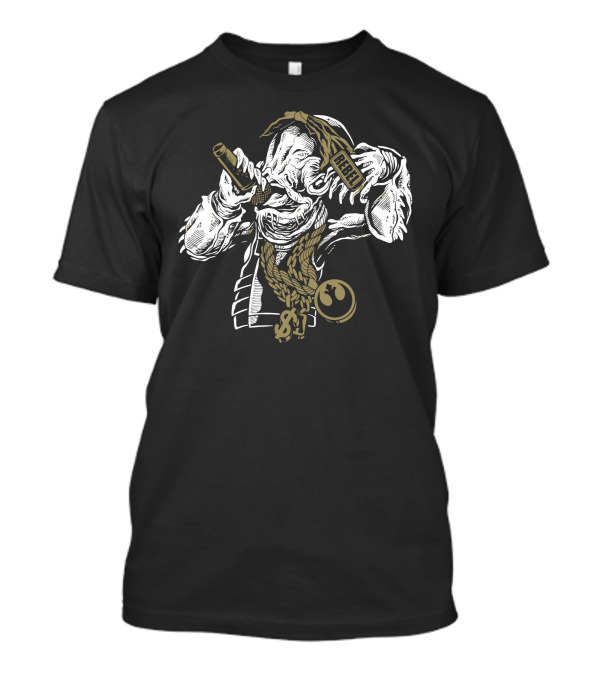 Rebel Rap Yoda With Mic And Gold Chains T-Shirt