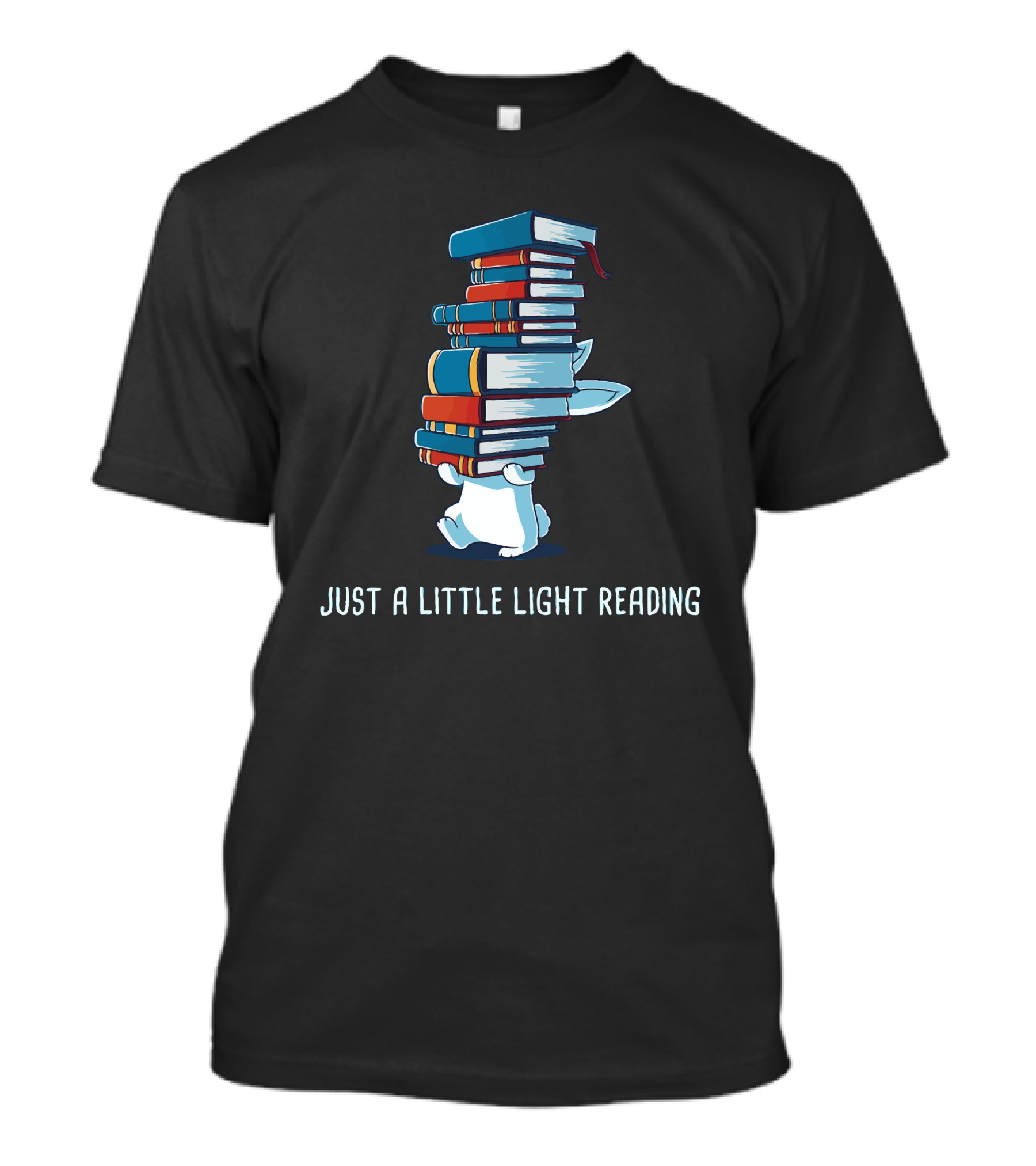 Just A Little Light Reading Book-Balancing Rabbit T-Shirt