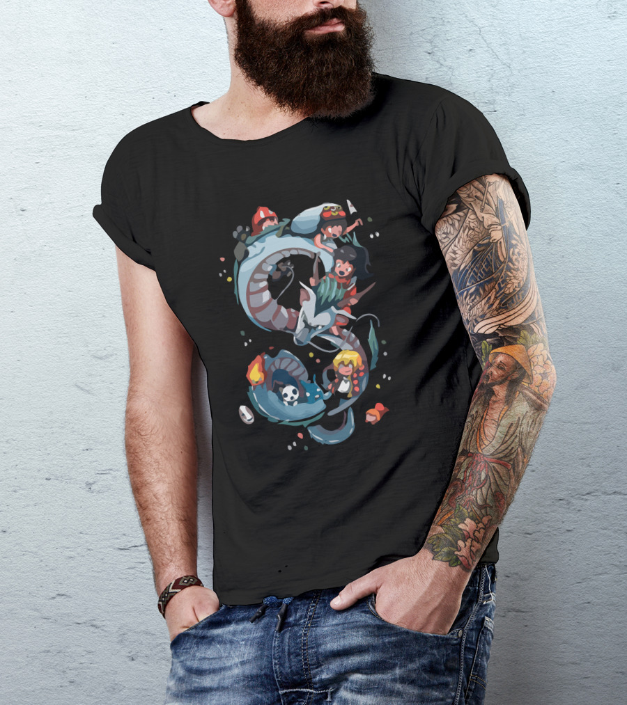 Miya World Adventure With Dragon And Heroic Characters T-Shirt