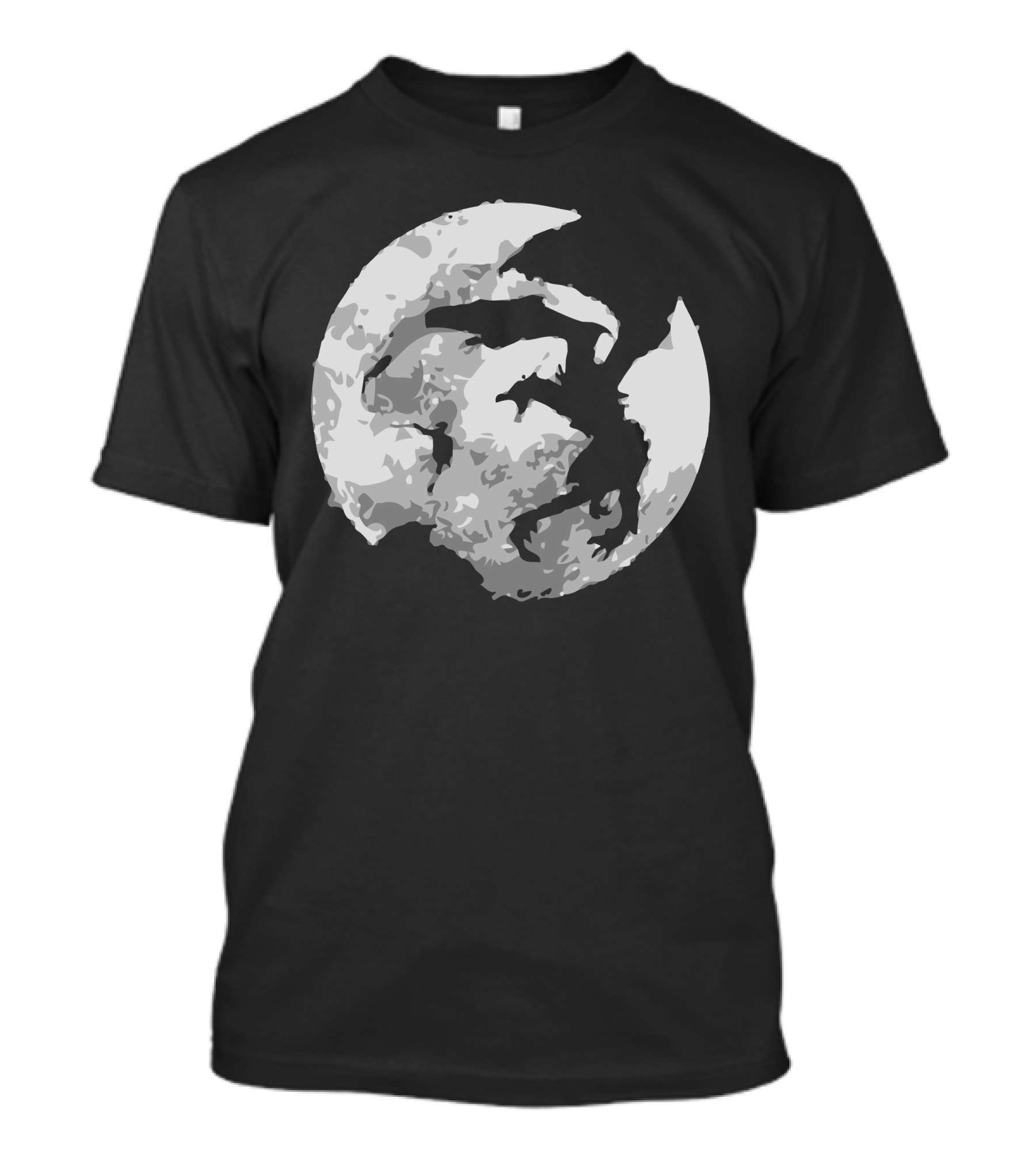 Skyrim Dragon Silhouette Moon Dovahkiin T-Shirt