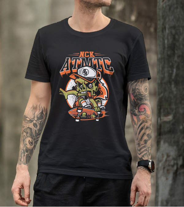 NCK ATMT Zombie Skateboarder With Cap And Graffiti T-Shirt