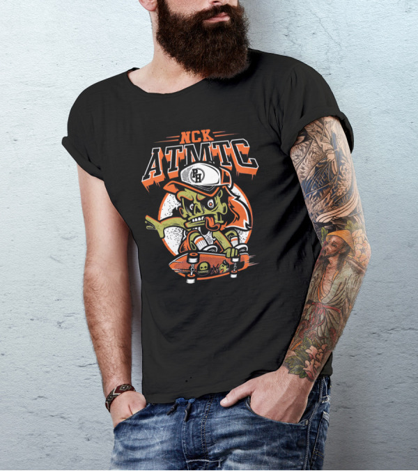 NCK ATMT Zombie Skateboarder With Cap And Graffiti T-Shirt