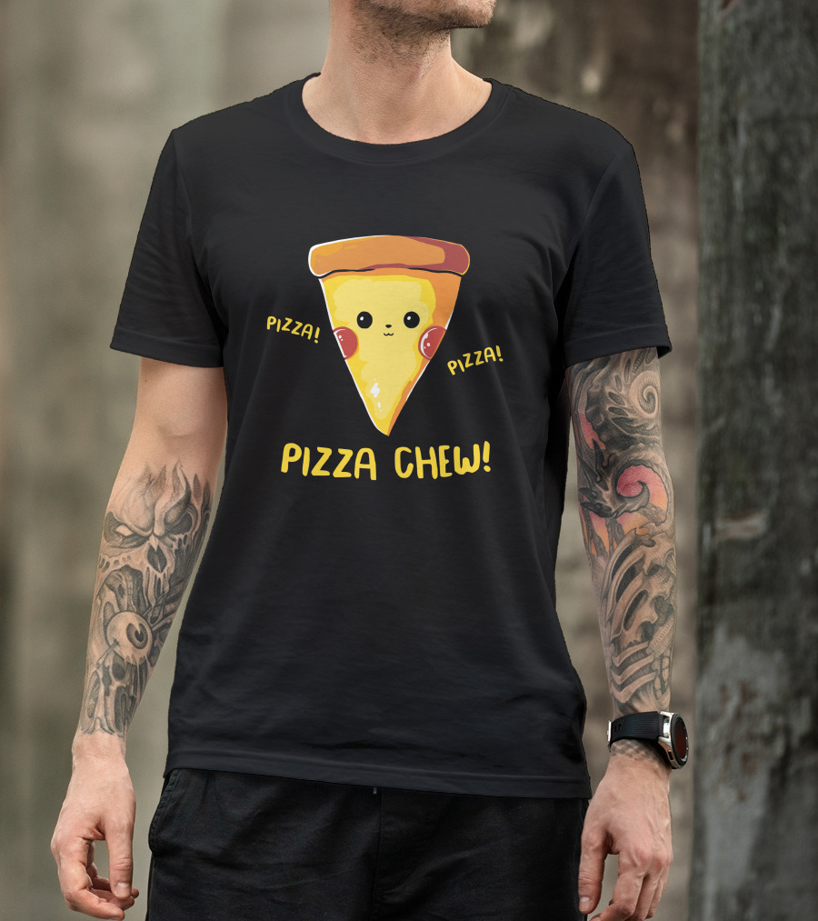 Pizza Chew Cute Kawaii Pizza Slice T-Shirt
