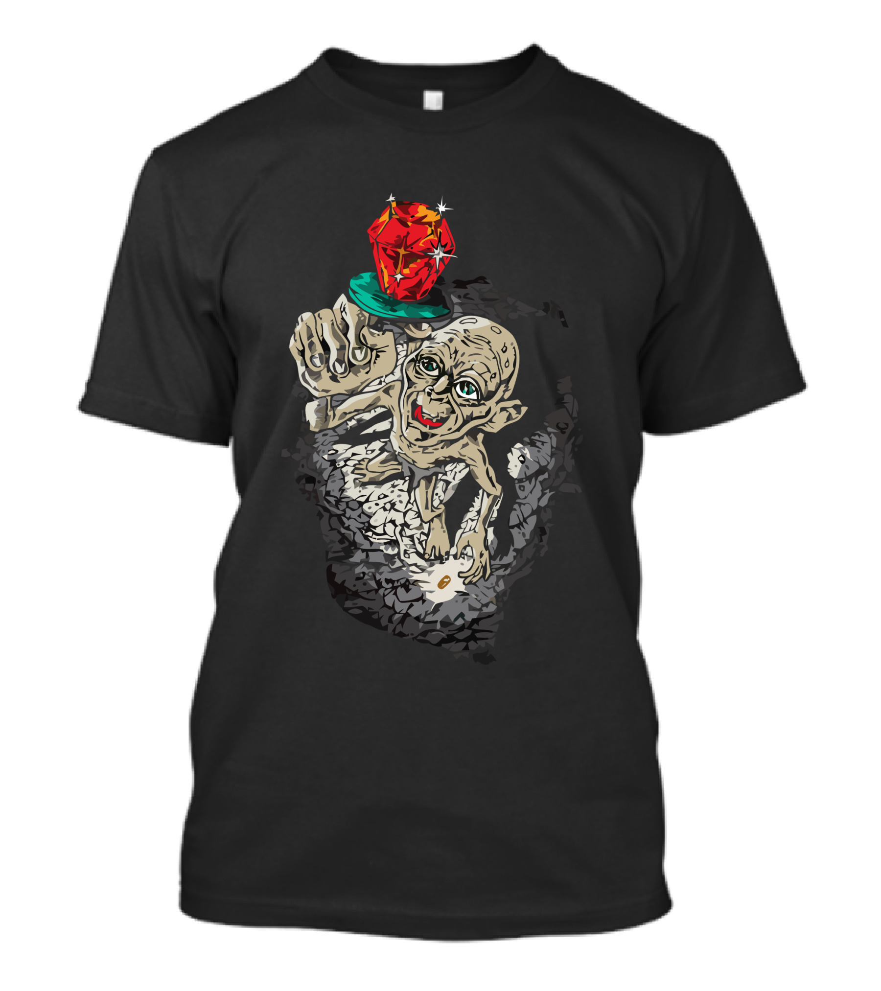 Precious Pop Gollum With Red Gem Teal Hat T-Shirt