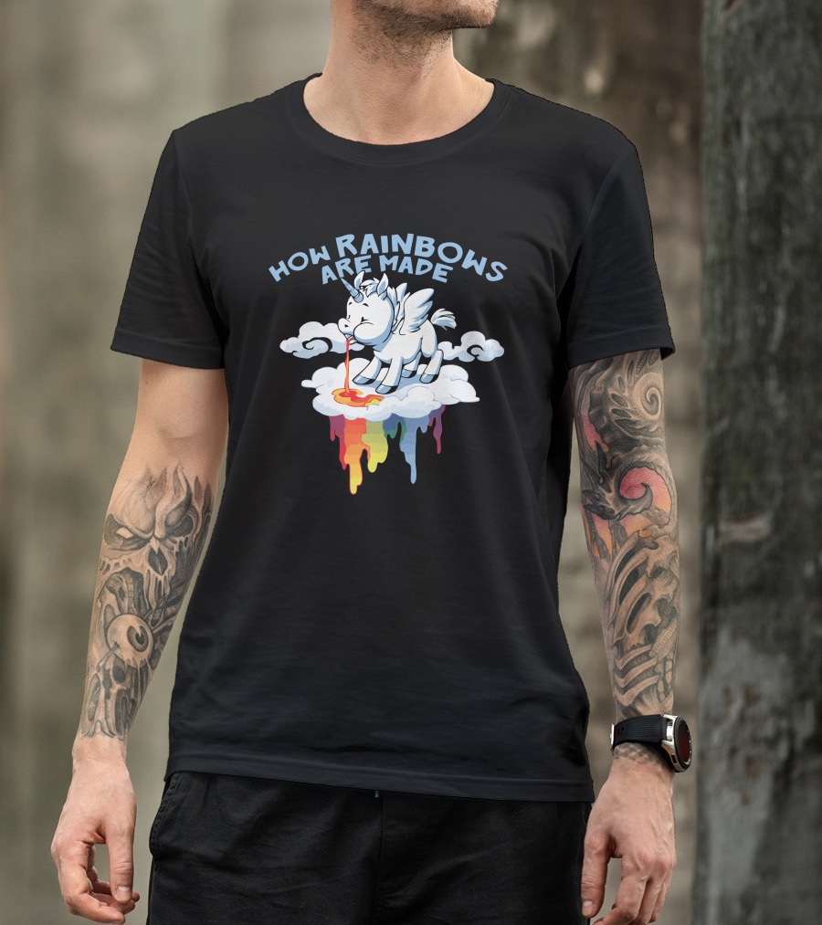 How Rainbows Are Made Unicorn Cloud Rainbow Drip T-Shirt