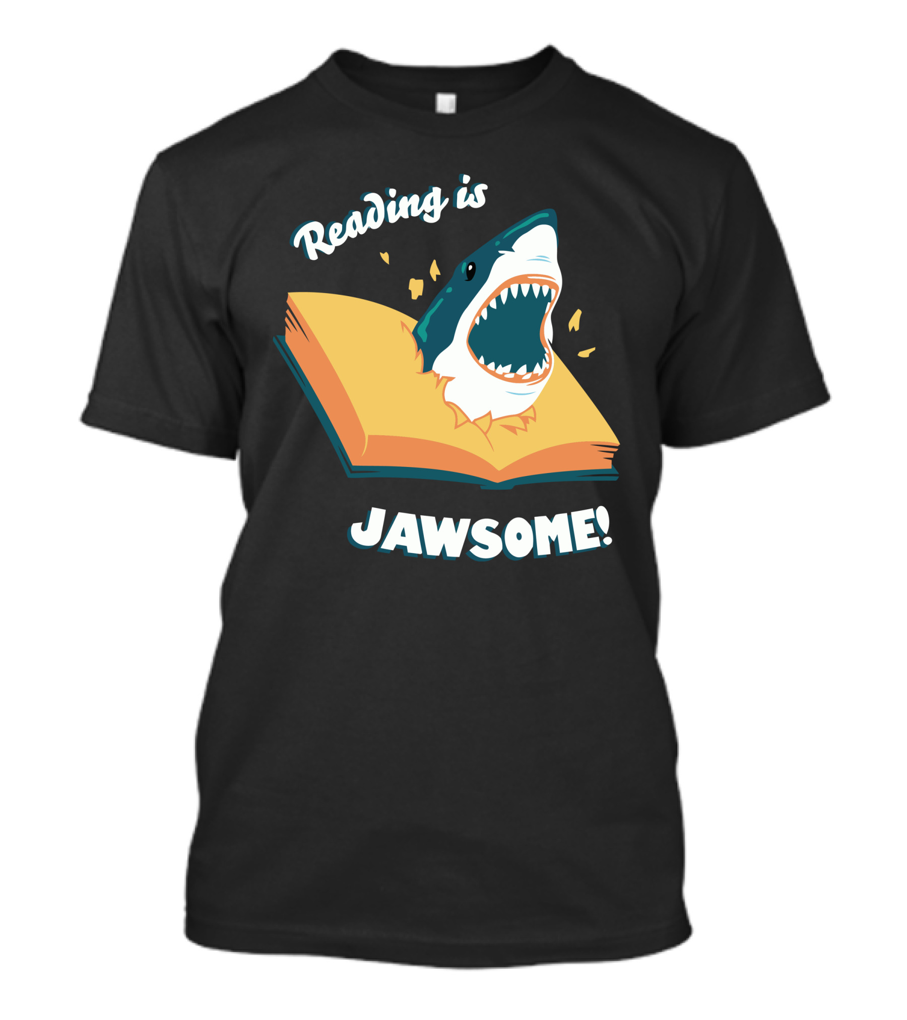 Reading Is Jawsome Shark Open Book Fun T-Shirt
