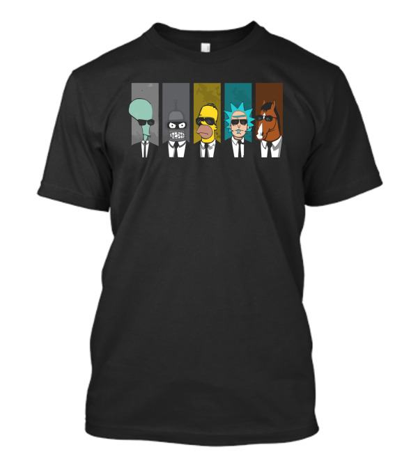 Reservoir Drinkers Alien Robot Cartoon Scientist Horse Characters T-Shirt
