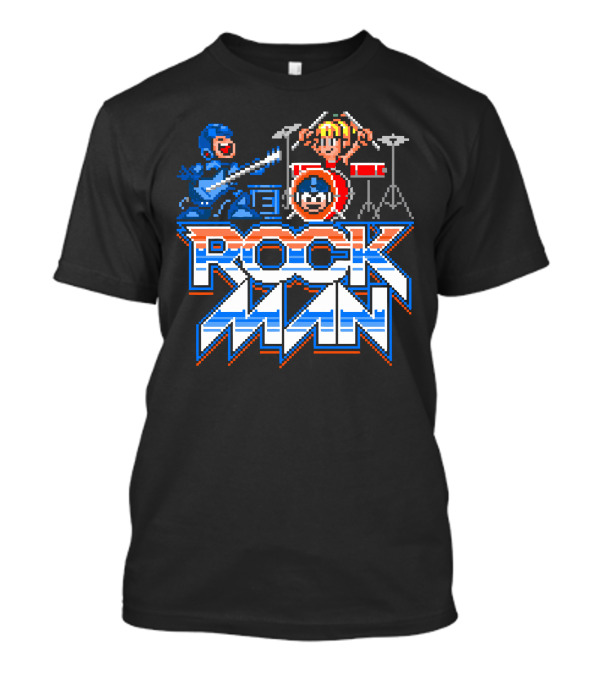 Mega Man Rock Band Crossover Pixel T-Shirt