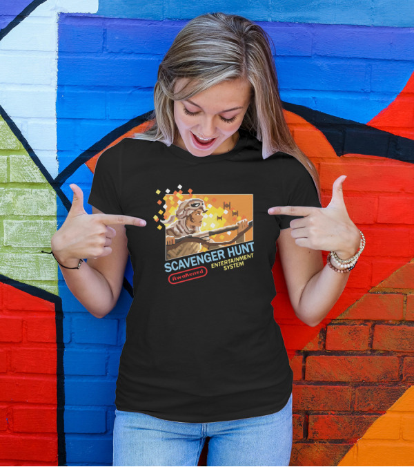 Scavenger Hunt Awakened Entertainment System Pixel Art Style Retro Adventure T-Shirt
